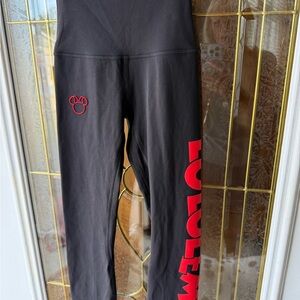 Lululemon woman’s size 2 Black Leggings with Red Disney Graphic